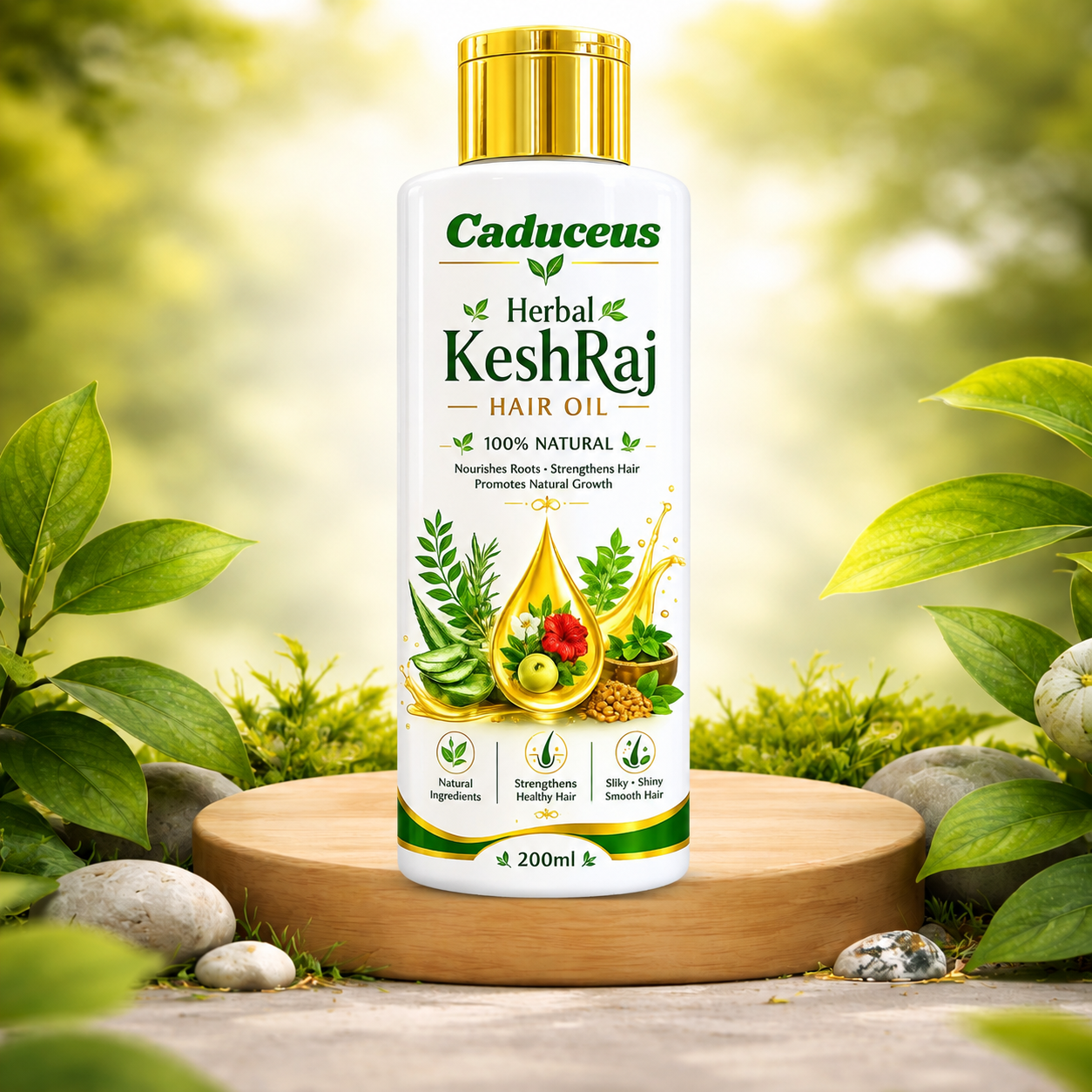 Herbal Keshraj Hair Oil - Caduceus wellness product